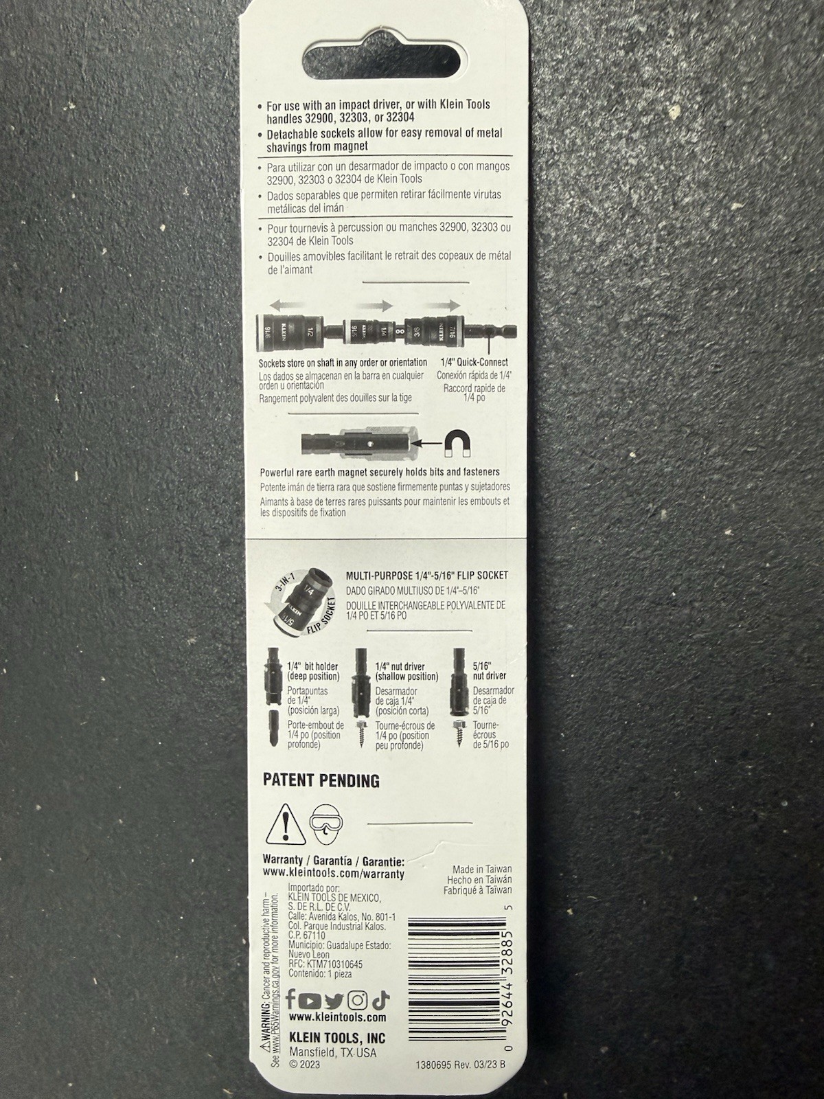 Klein Tools 7-in-1 Impact Flip Socket Set 5" Center Bit With 6 Hex Sizes 32933G gallery