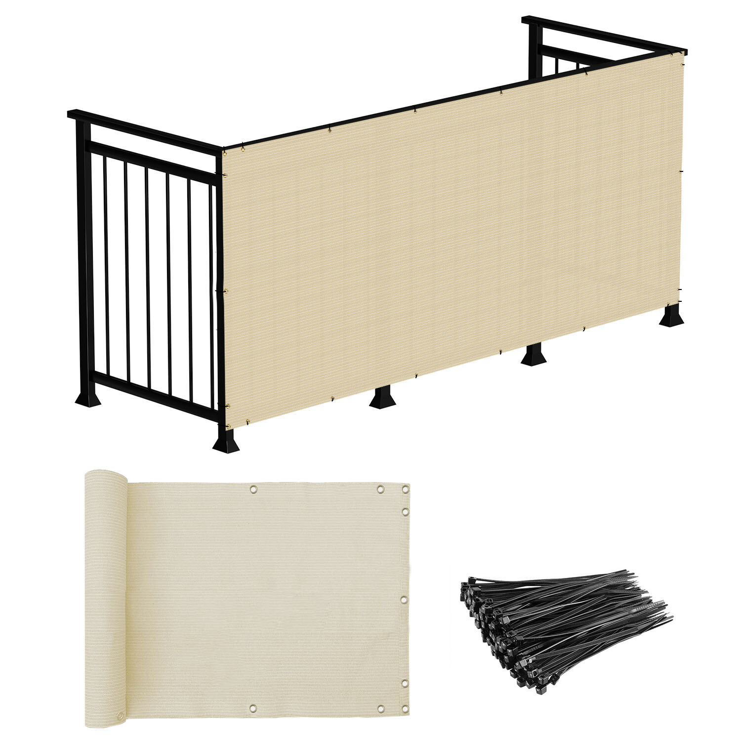 30in Balcony Fence Screen Privacy Deck Patio Porch Windscreen Fabric Shade Cover gallery