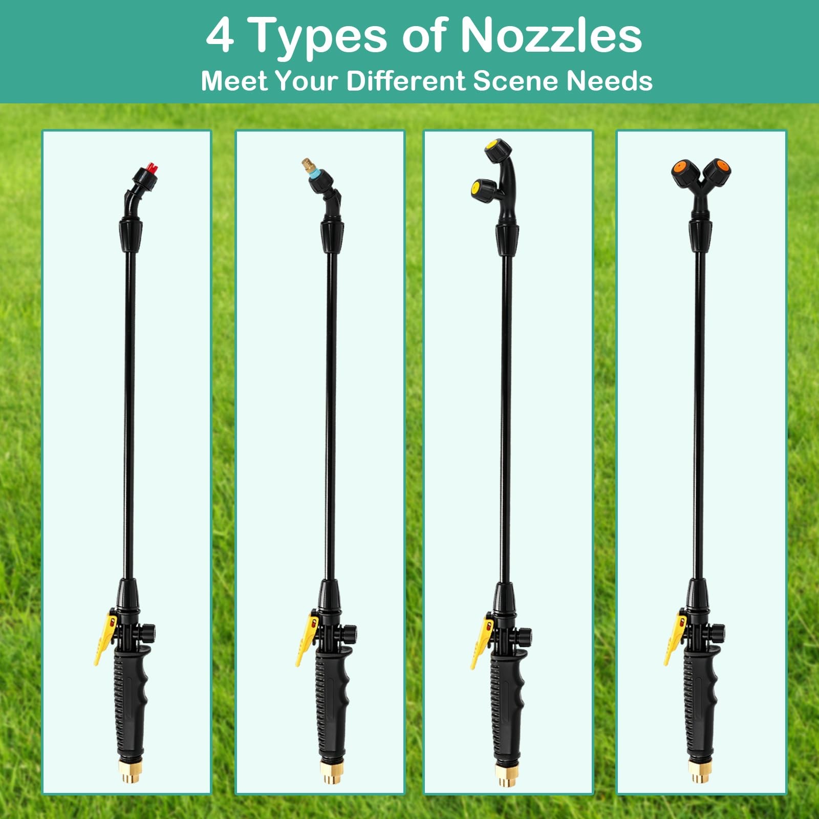 Acid Resistant Pump Sprayer Wand Kit with 4 Nozzles and Brass Fittings gallery