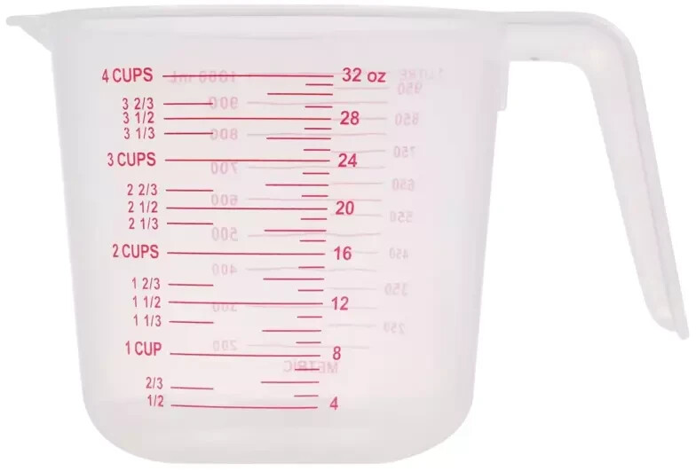 Large 4-Cup Capacity Clear Plastic Measuring Cups 2 PACKOpens in a new window or gallery