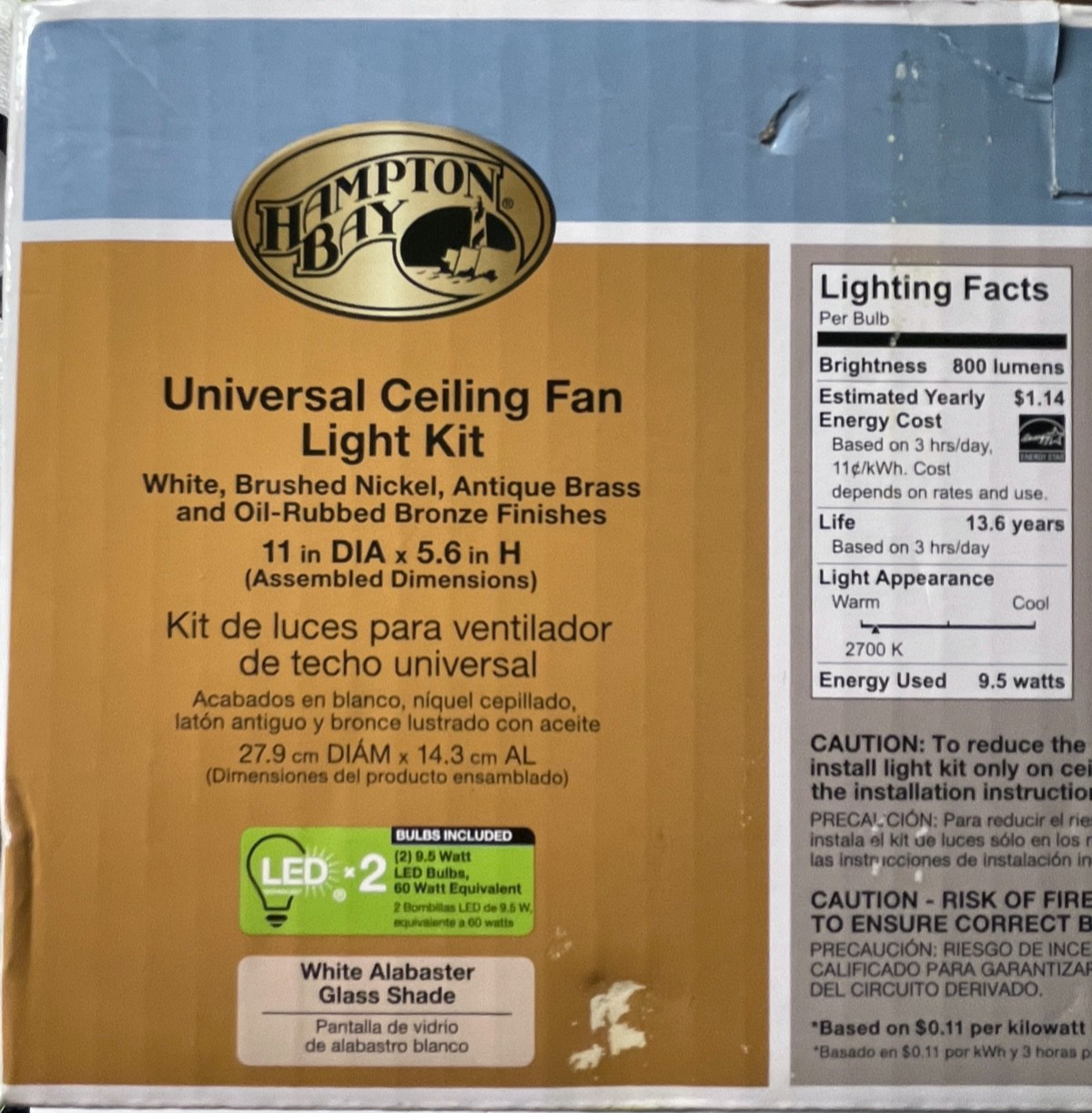 Hampton Bay Universal LED Ceiling Fan Light Kit Multiple Finials included gallery