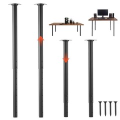 VEVOR Adjustable Round Steel Table Legs 24-40 in 1200 lbs Heavy Duty Set of 4
