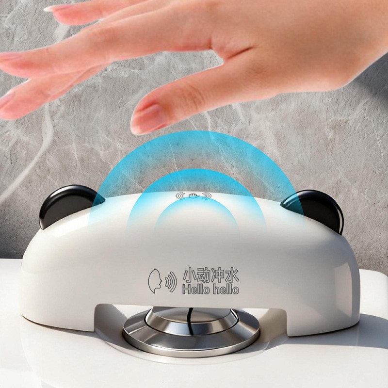Voice Control Automatic Toilet Flushing Device Waterproof Sticky Installation gallery