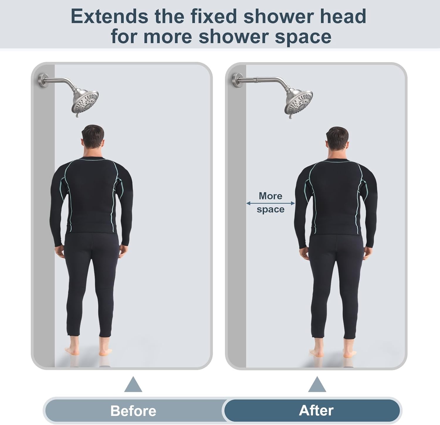 Shower Arm 4'' Extender for Rain and Handheld Shower Head, Brushed BAE0401-02 gallery