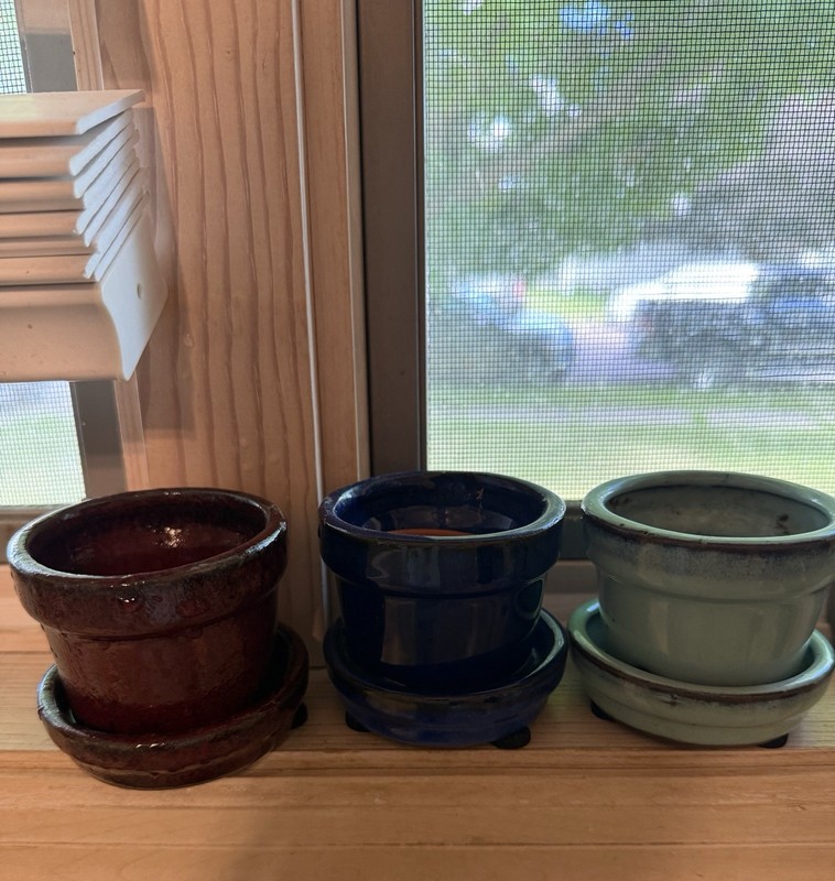 small, glazed ceramic planters With saucer, perfect for succulents/ plants gallery