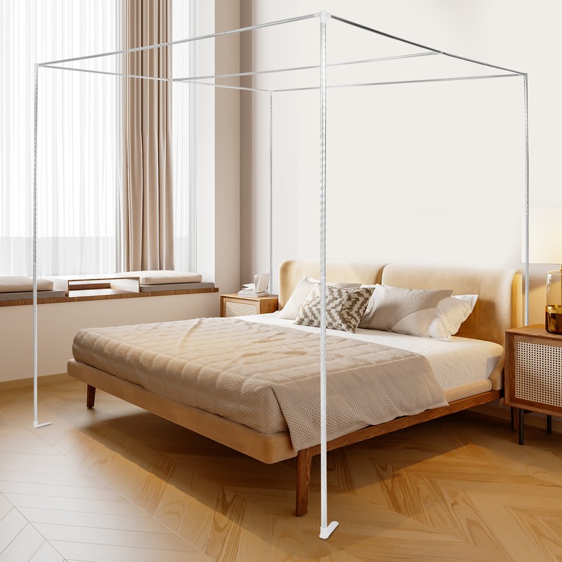 Modern Canopy Bed Frame 2*2*2m Rectangular Mosquito Net Bracket Floorstanding gallery