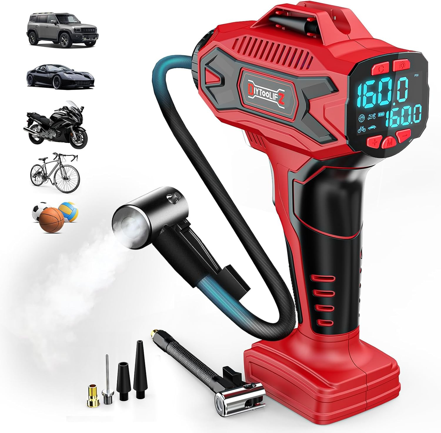 160PSI Cordless Tire Inflator Air Compressor Compatible with Milwauke 18V Batter gallery