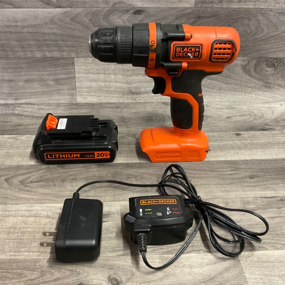 Black + Decker 20V Cordless Drill/Driver LDX120 + LBXR20 Battery & Charger