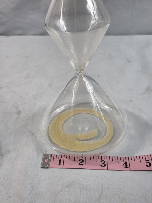 Unique Tri-Layer Triple-Globe Hourglass Sand Timer Blown Glass Conical 60 Min H gallery