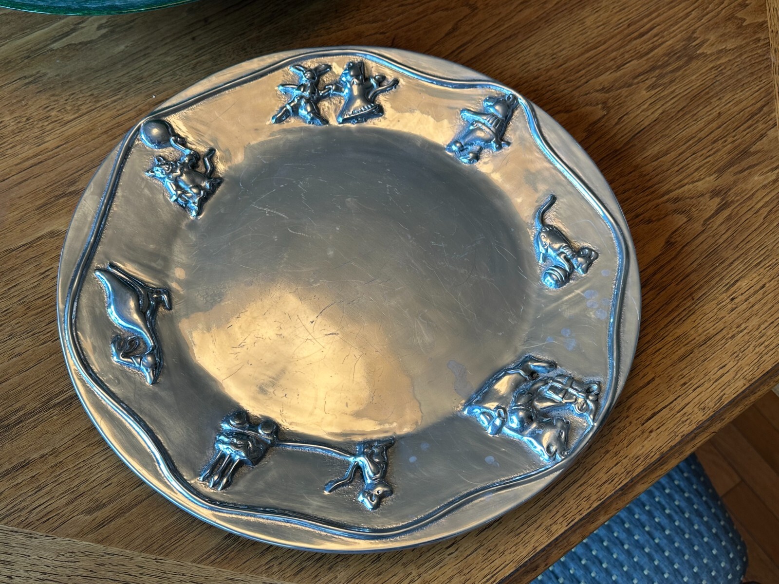 MARIPOSA Large 15 1/2" Aluminum Serving Platter/Cake Plate Birthday Themed Cute gallery