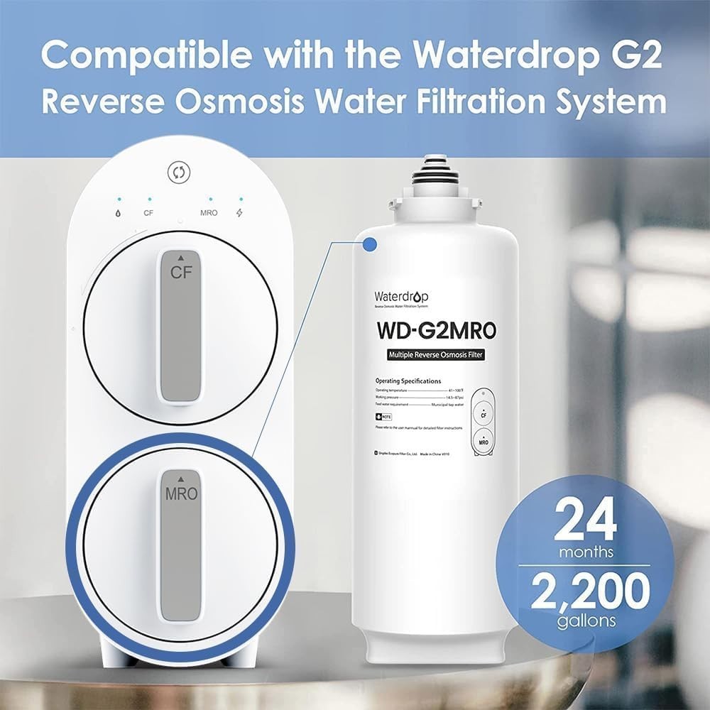 Waterdrop WD-G2MRO Filter, 2-year Lifetime,Used for Reverse Osmosis System gallery
