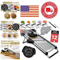 Dishwasher Safe Adjustable Mandoline Slicer for Uniform Cuts and Easy Cleanup