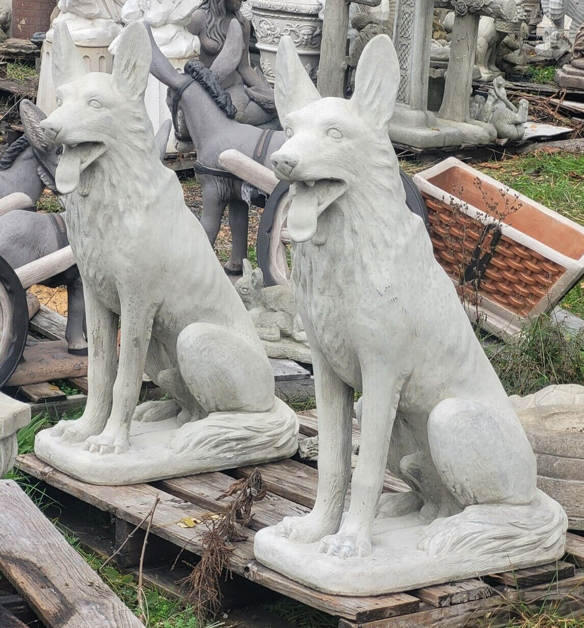 GERMAN SHEPHERD statue 44'' CONCRETE AS SHOWN.SOLD INDIVIDUALLY !!!! gallery
