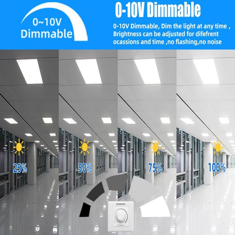 4x2ft LED Flat Panel Recessed Light 8400LM Dimmable Drop Ceiling Troffer Fixture gallery