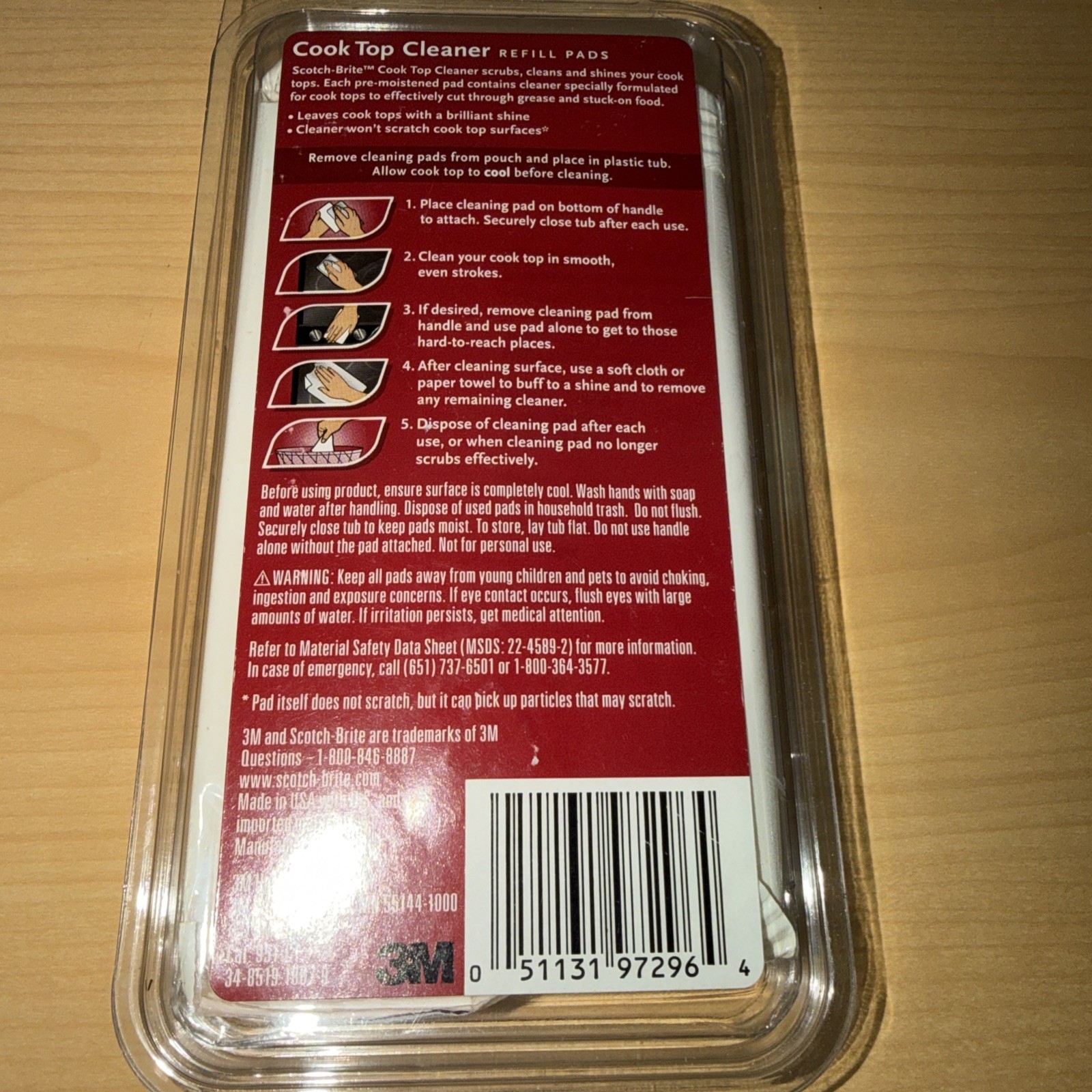 Scotch-Brite 3M Cook Top Cleaner Refill Pads 6-Pack Pre-Moistened Pads gallery