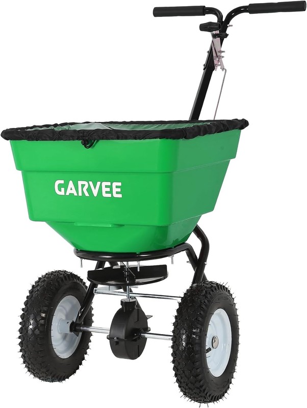 80 LBS Push Broadcast Spreader, 12FT Width 13in Wheels Adjustable Flow for Lawn gallery