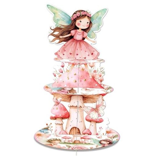 Fairy First Birthday Party Decorations Reusable 3 Tier Cupcake Stand Fairy gallery