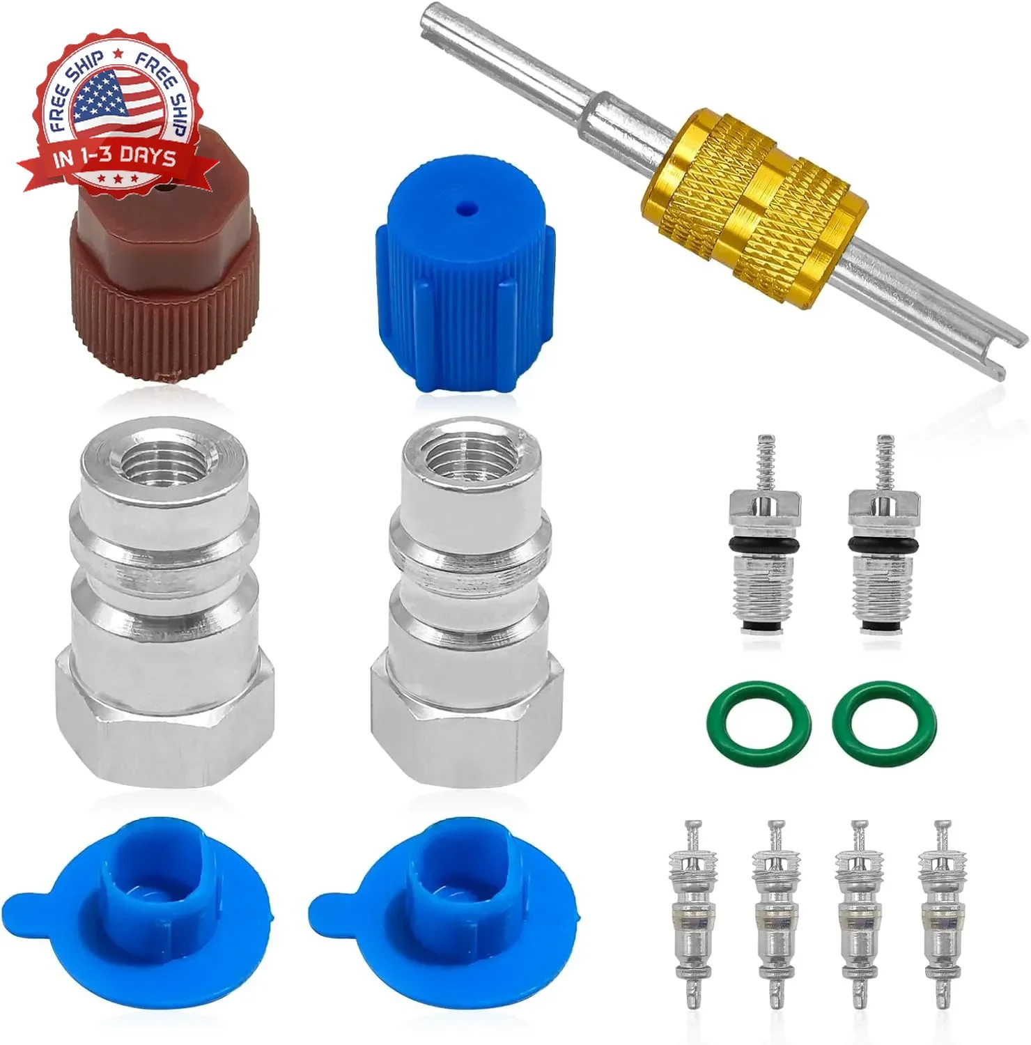 R12 to R134A Conversion kit, AC Retrofit Fitting Adapter Kit,R12 R22 to R134A Hi gallery