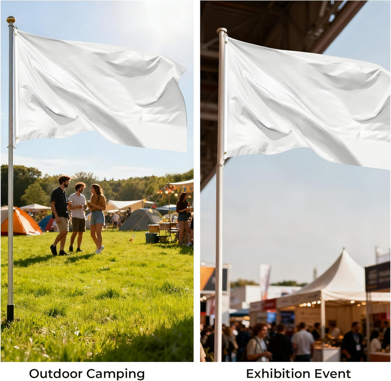 White Flag 3X5 FT, Polyester Blank Flag with Canvas Header & Brass Grommets, Dou gallery