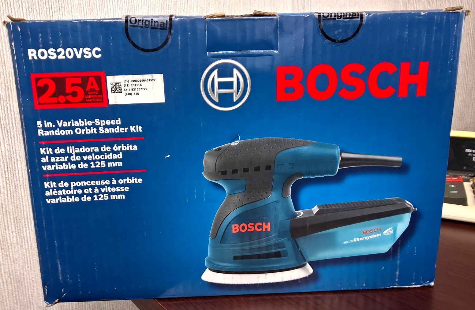 Bosch ROS20VSC 5" Orbital Sander with Dust Collector - Blue gallery