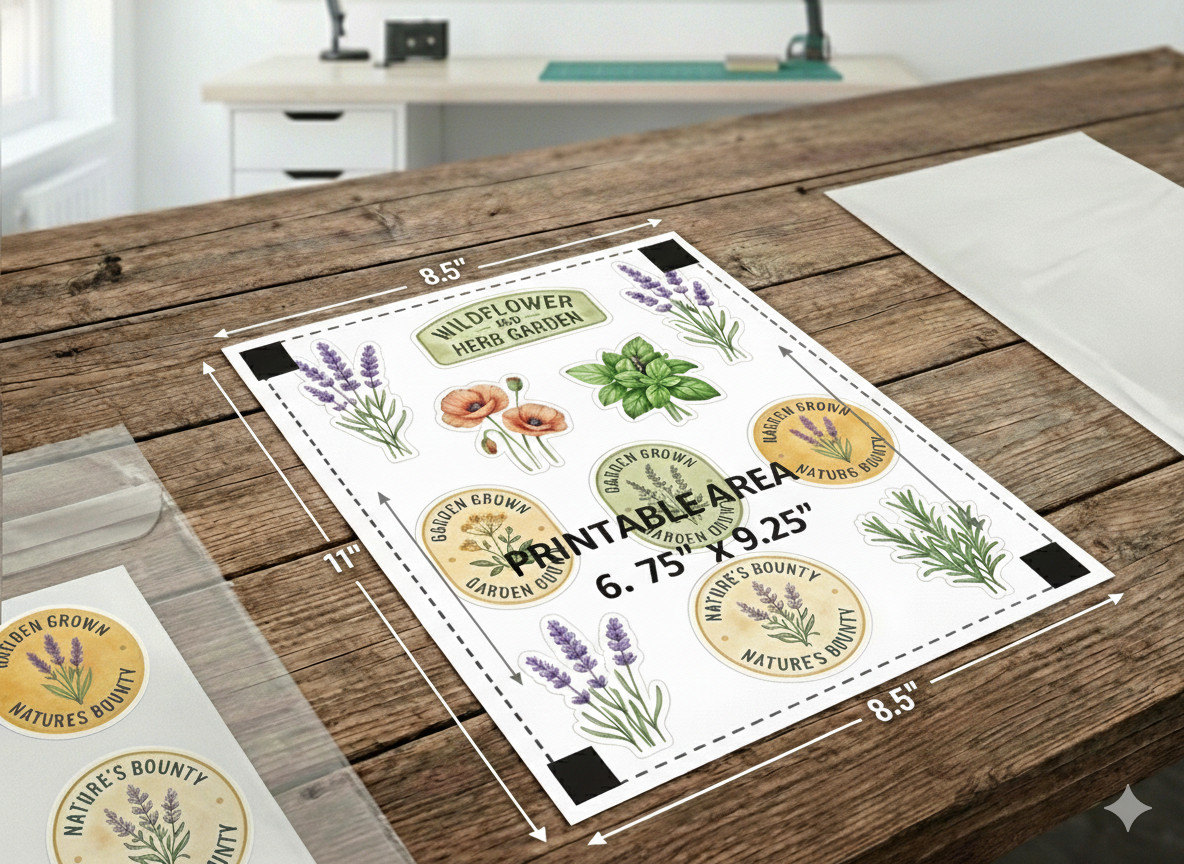 Custom Vinyl Sticker Sheet 8.5 x 11" Logo Decals Matte Glossy Professional Print gallery