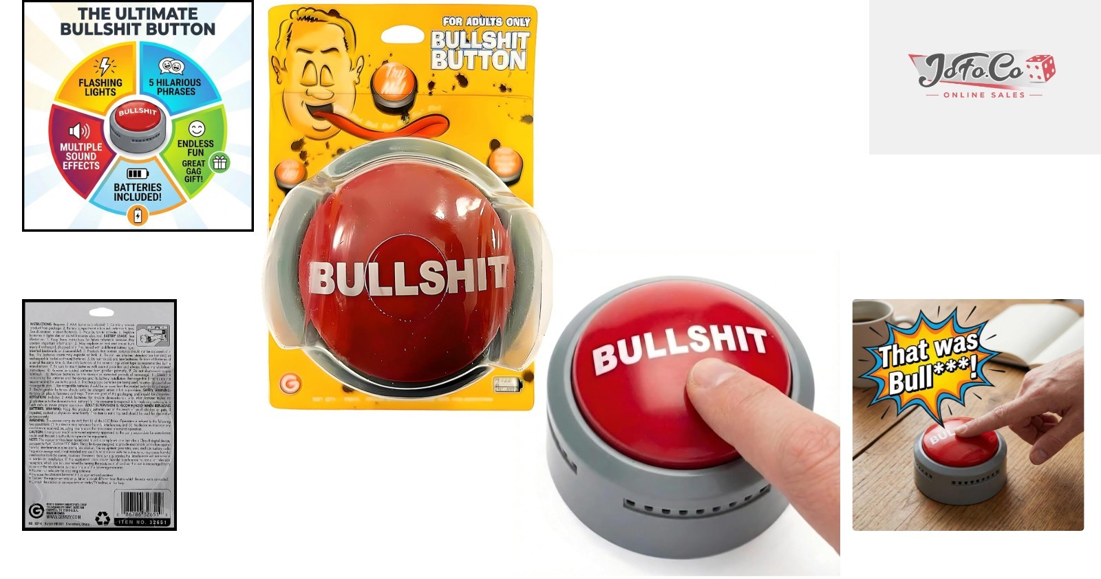 Giant Red BS Button – Instant Laughter with Sound Effects & Batteries Included! gallery