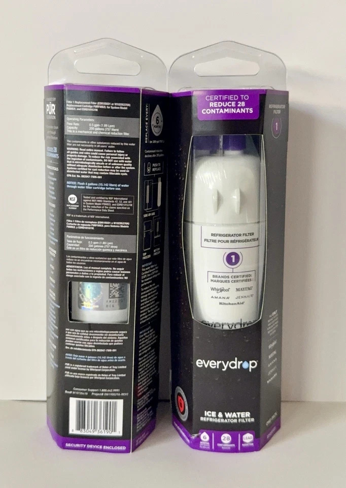 2 Pack New Sealed EveryDrop Filter 1 EDR1RXD1 Refrigerator Water Filter gallery