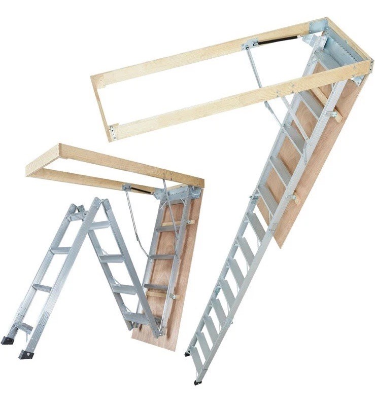 Werner Attic Ladder Foldable 375 Lb Capacity Fits 9.5'-12' Ceiling Height New gallery