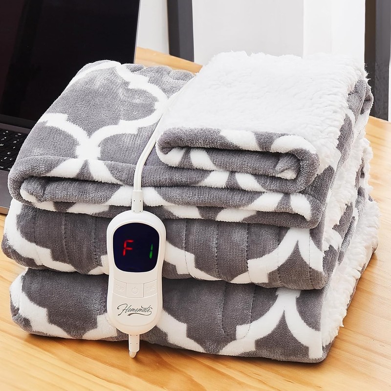 Cozy Heated Electric Blanket Throw - 50"x60" with 10 Heat Levels & Auto Shut Off gallery