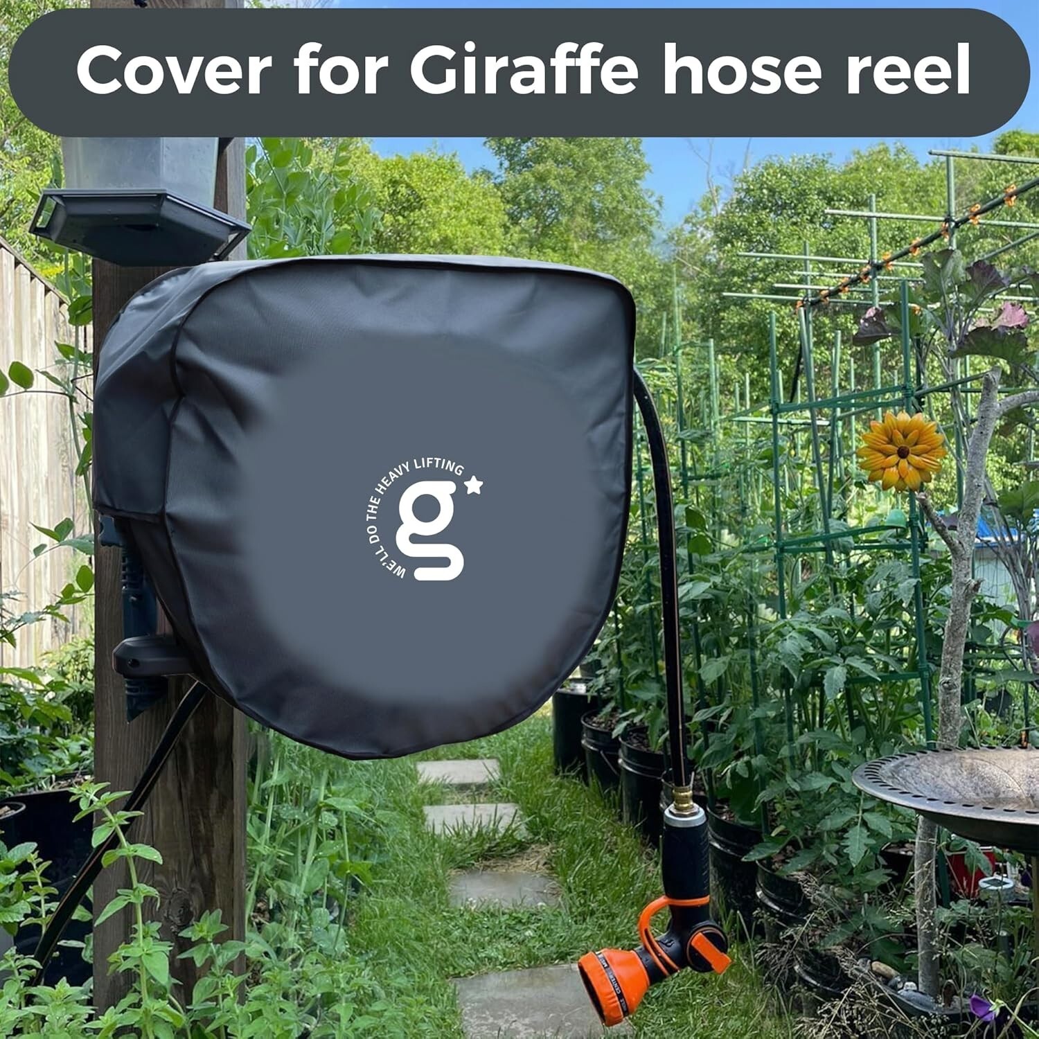 Giraffe Tools Retractable Garden Water Hose Reel Cover UV Resistant, Anti-Fading gallery