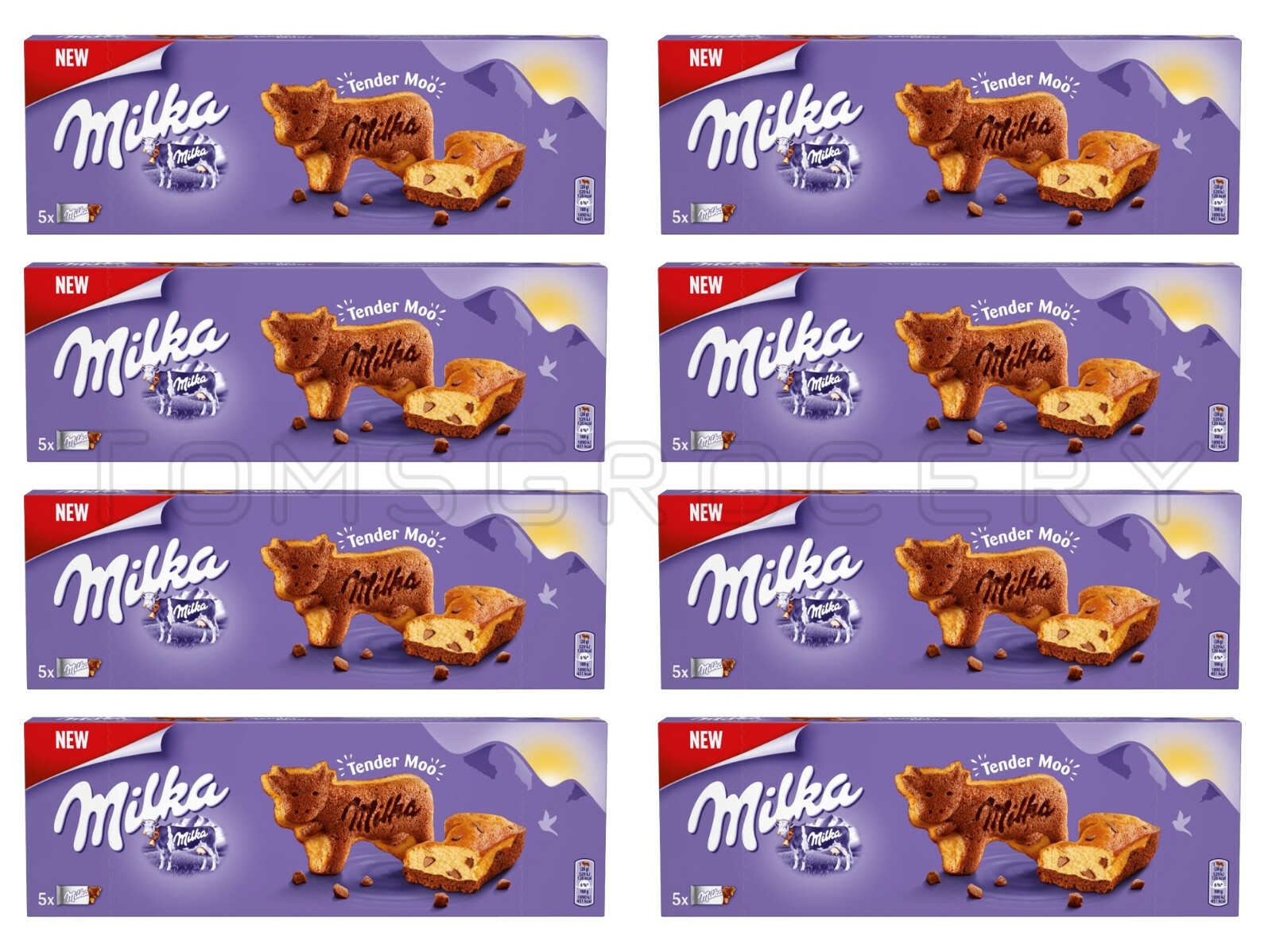 8 x MILKA Tender Moo Soft Cake with Alpine Milk Chocolate Pieces 140g 4.9oz gallery