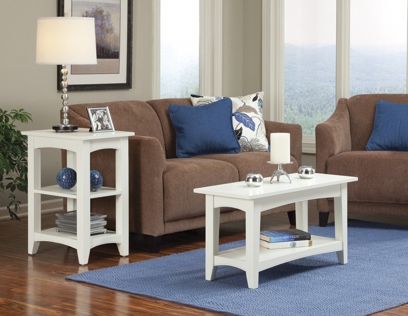 Shaker Cottage End Table, Ivory - 2 Tier Storage Shelves, Durable Hardwood an... gallery