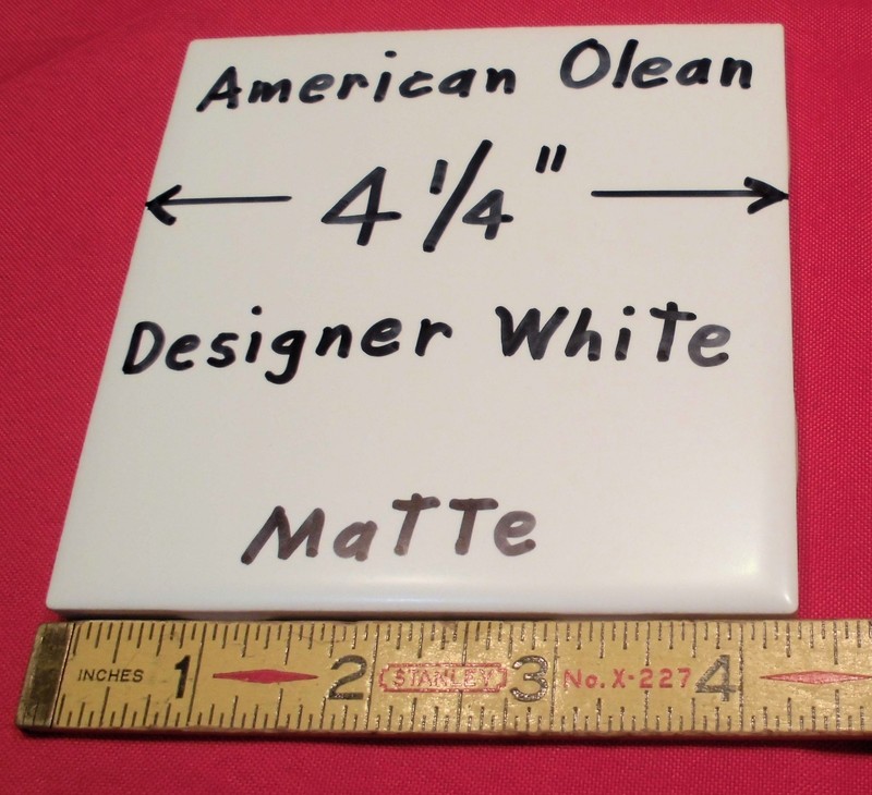 9 pieces: Ceramic Tiles *Matte Designer White* #61 by American Olean 4-1/4" NEW gallery