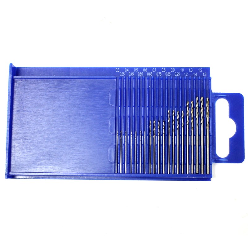 21pc Mini HSS Twist Micro-Drill Bits Set Index 61-80 w/Aluminum Hand Drill hobby gallery
