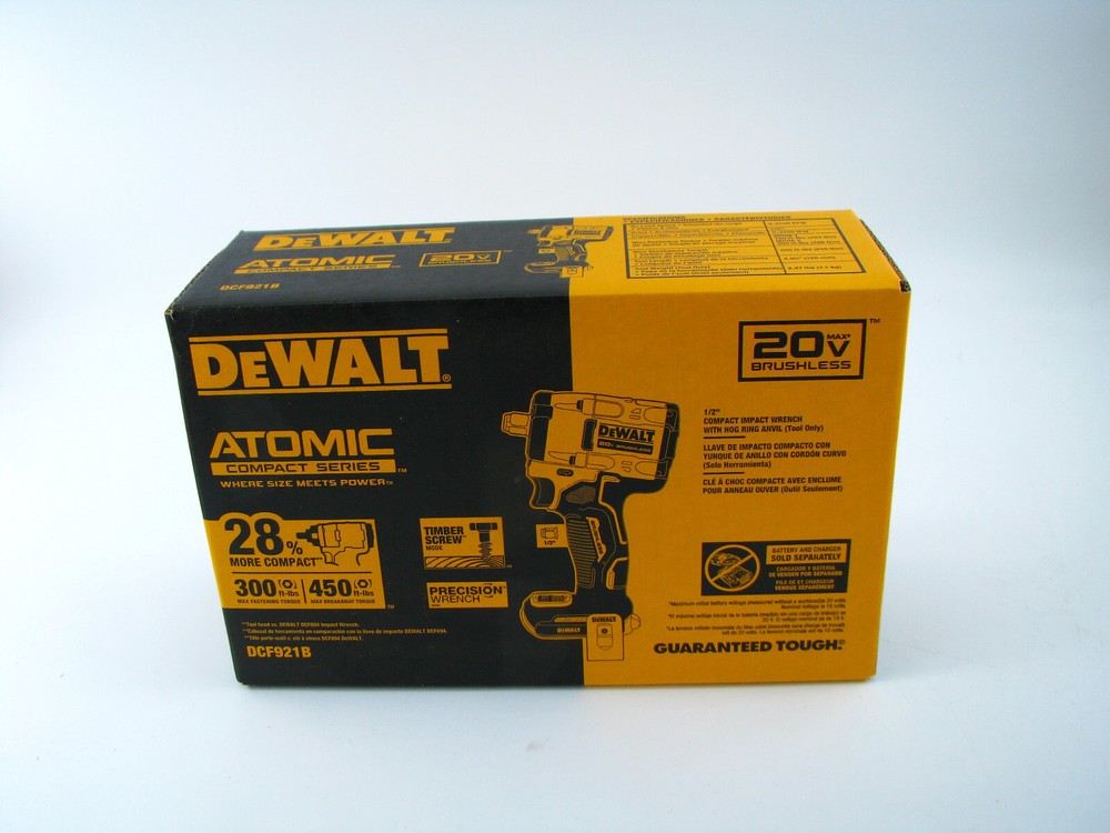 NEW DEWALT Atomic 20V Brushless 1/2" Impact Wrench DCF921b 20 volt compact small