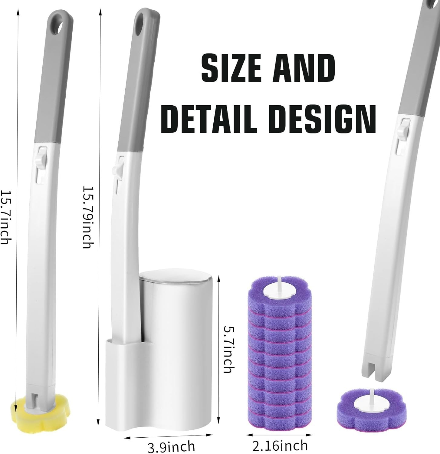 Disposable Toilet Brush Cleaning System with 60Pcs Refills Pads Replacement Head gallery