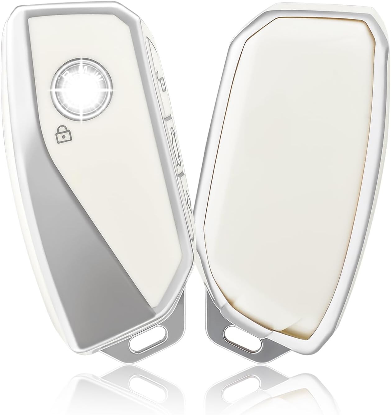 Key Fob Cover, Special Car Key Case Compatible with I7 M S Color: Silver White gallery