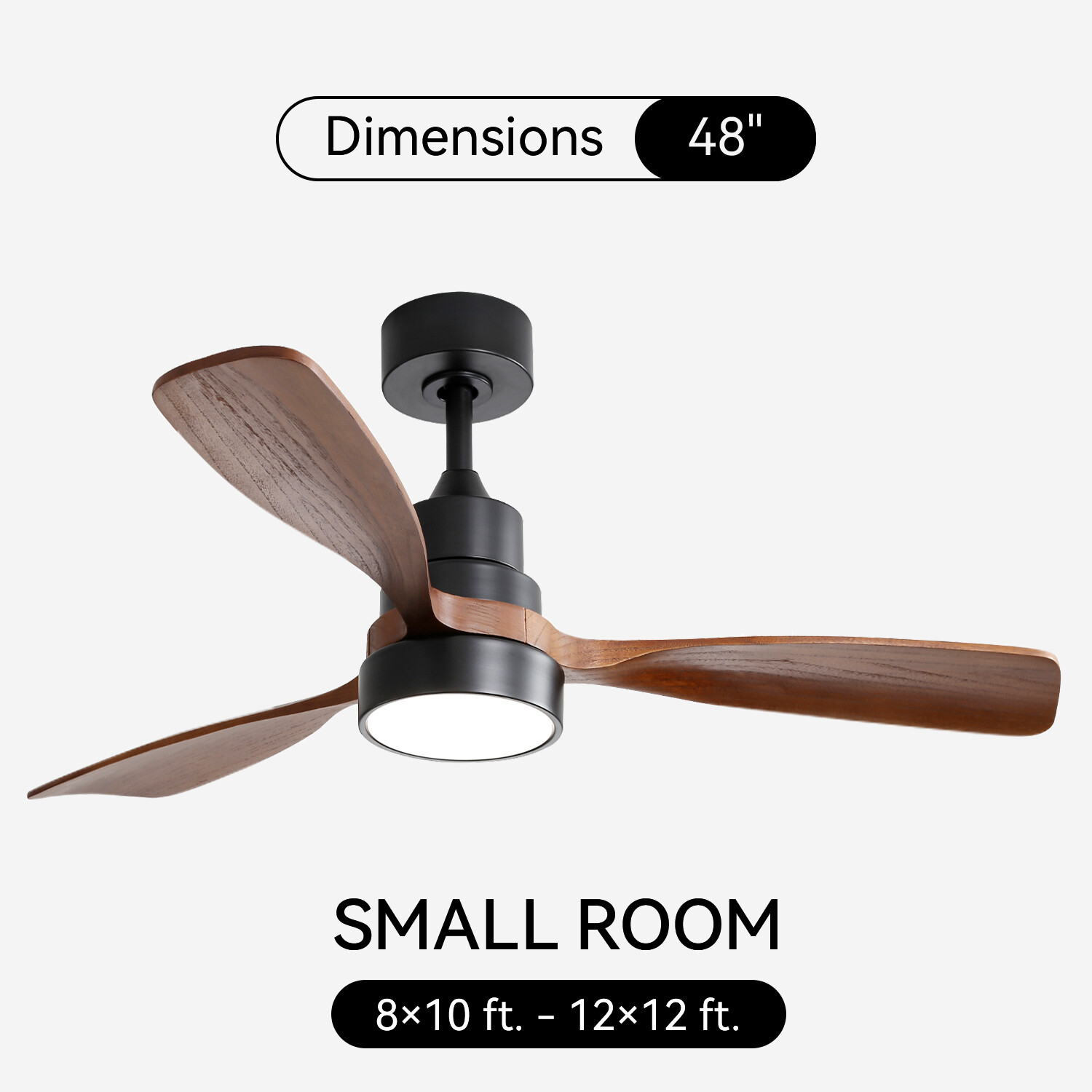 Smart 48in Ceiling Fans with Solid Wood Blades and LED APP/Voice/Remote Control gallery