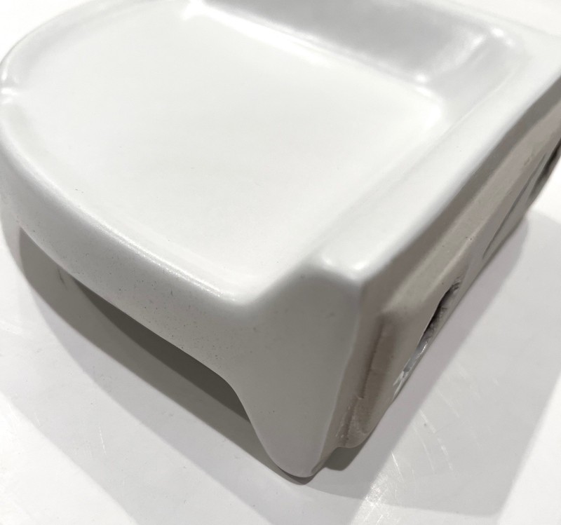 Bright White Matte Ceramic Corner Shower Shelf 0190 Medium 7.5 in White Daltile gallery