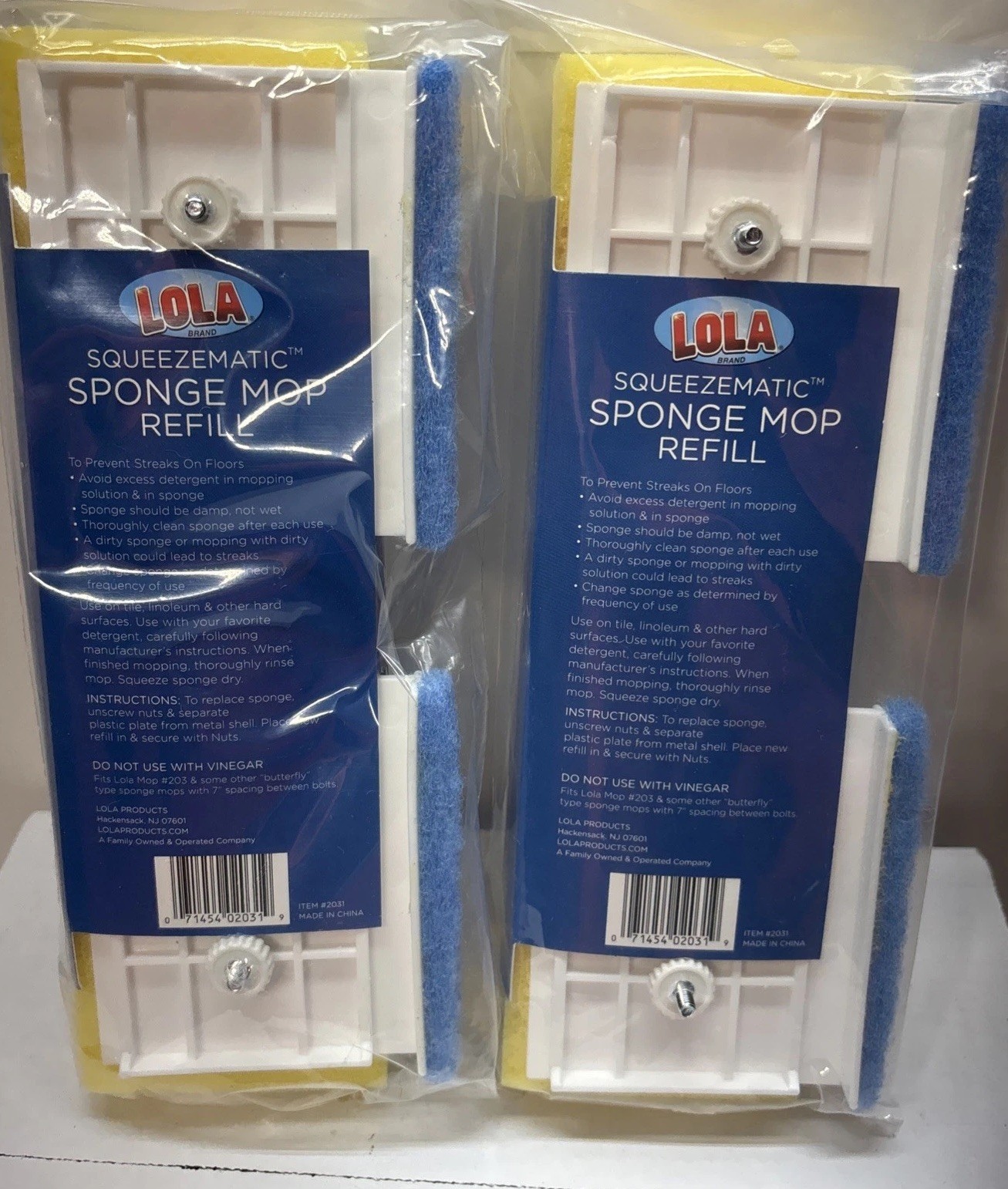LOLA SqueezeMatic Butterfly Sponge Mop Refill 9" Super Absorbent Head - 2 Count gallery