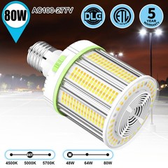 80W LED Corn Light Bulb E39 Mogul Base Replace 400W MH/HPS Lamps 4500/5000/5700K