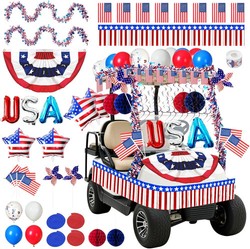 46PCS Patriotic Parade Decor Kit USA 250th Anniversary Golf Cart Boat Bike Decor gallery