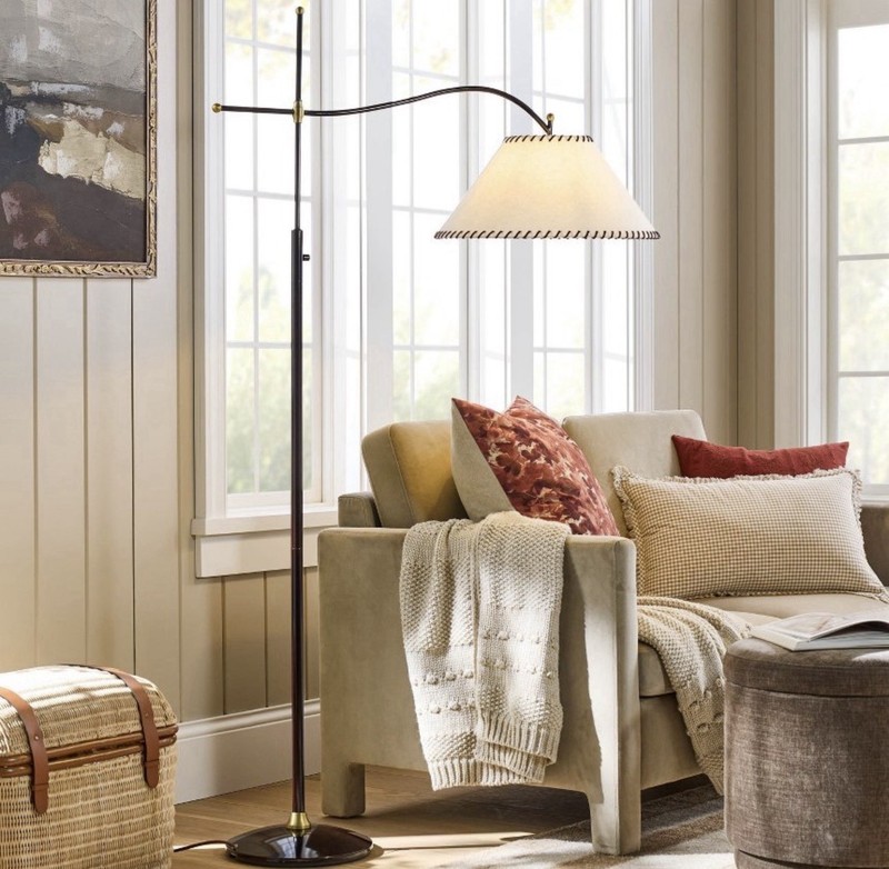 Studio McGee x Threshold Maroon Floor Lamp Whipstitch Shade (No Bulb) gallery