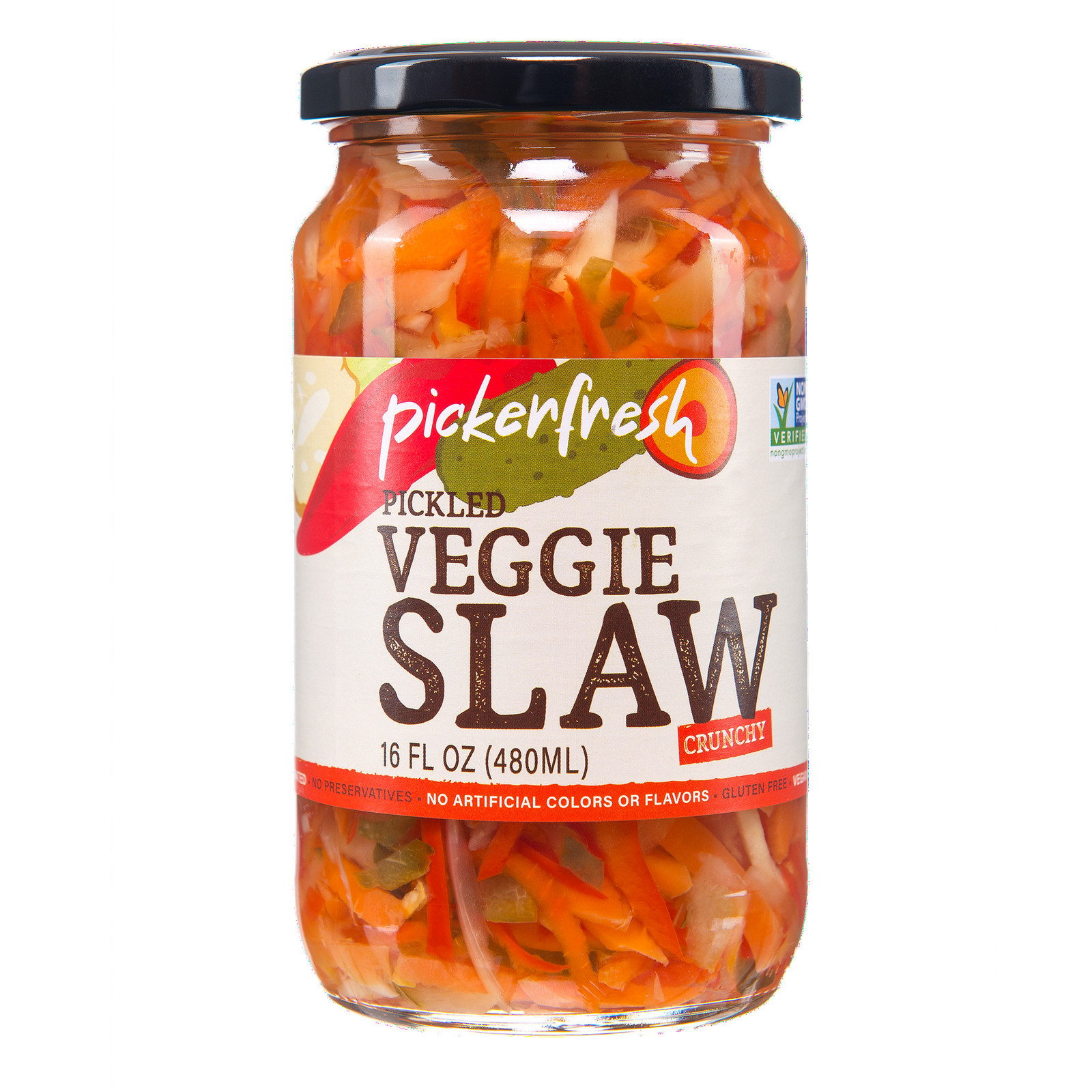 Pickerfresh Pickled Veggie Slaw, 16 oz Glass Jar, 1 Count gallery
