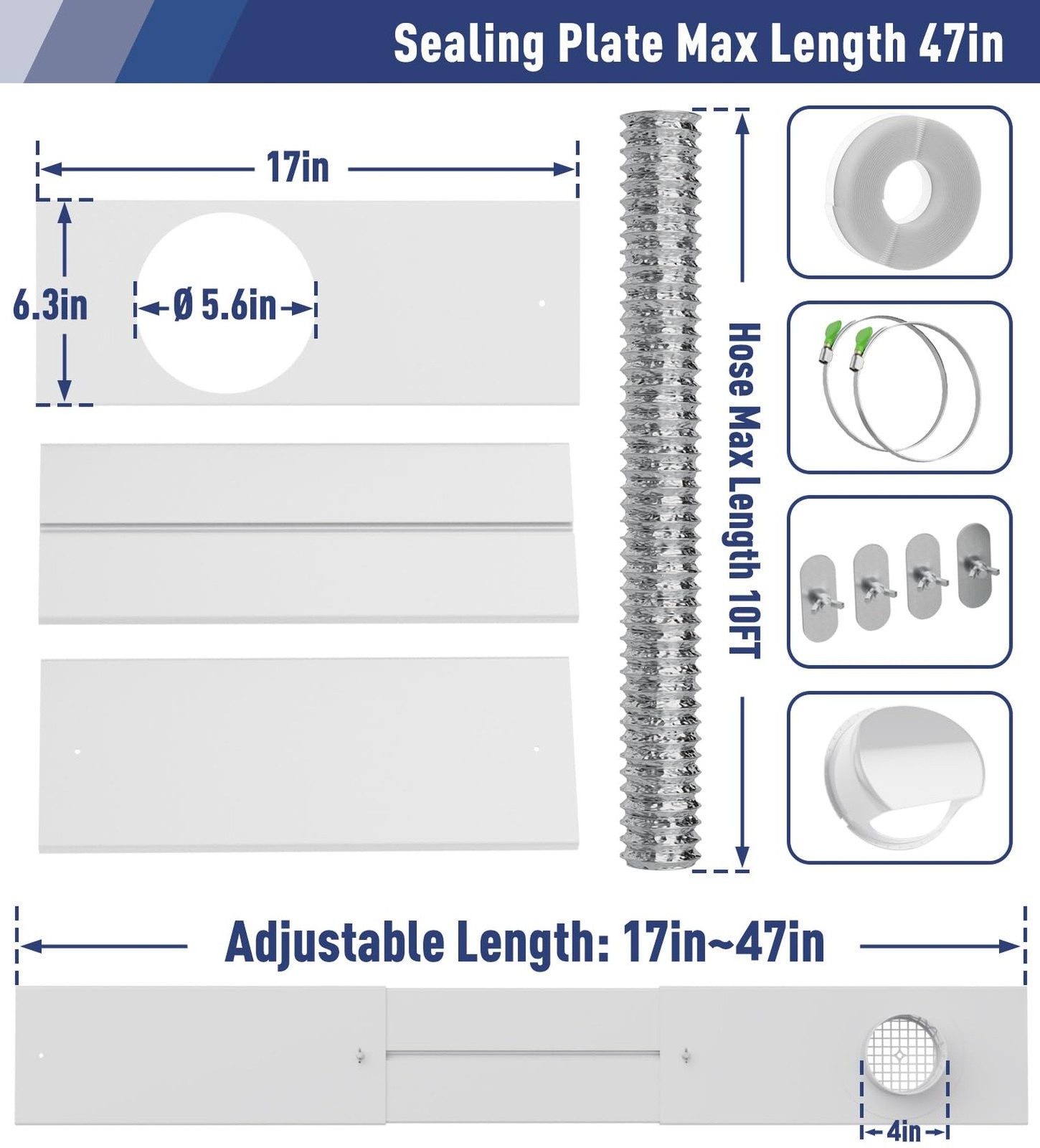 Dryer Vent Window Kit,Adjustable Window Vent Kit with Outdoor Dryer Vent Cove... gallery