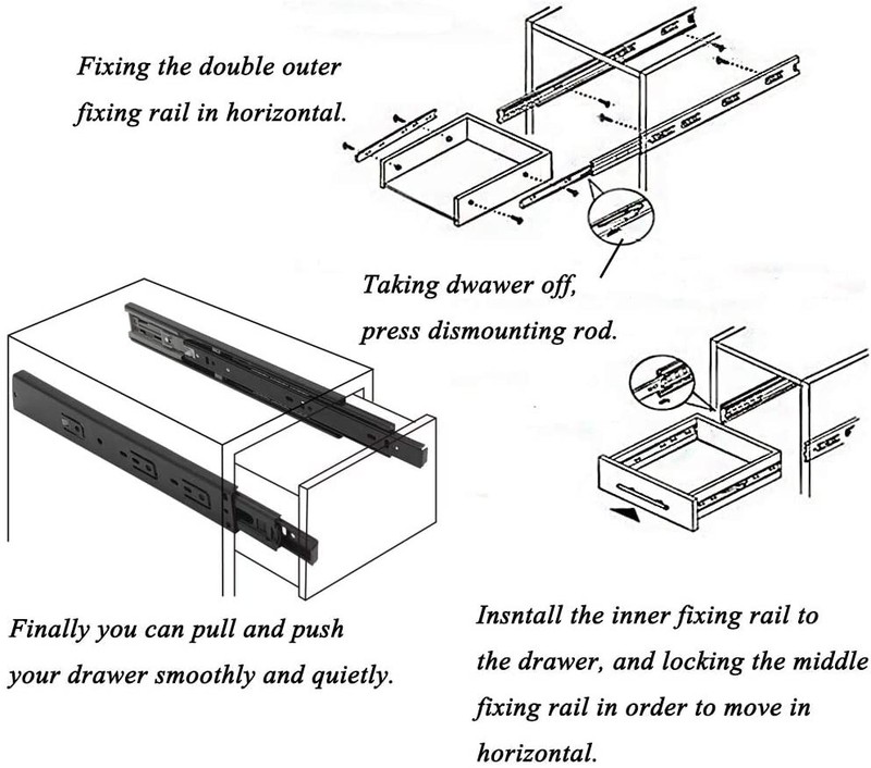 10 Pairs Soft Close Drawer Slides Full Extension 80LB Ball Bearing 18-24'' Rail gallery