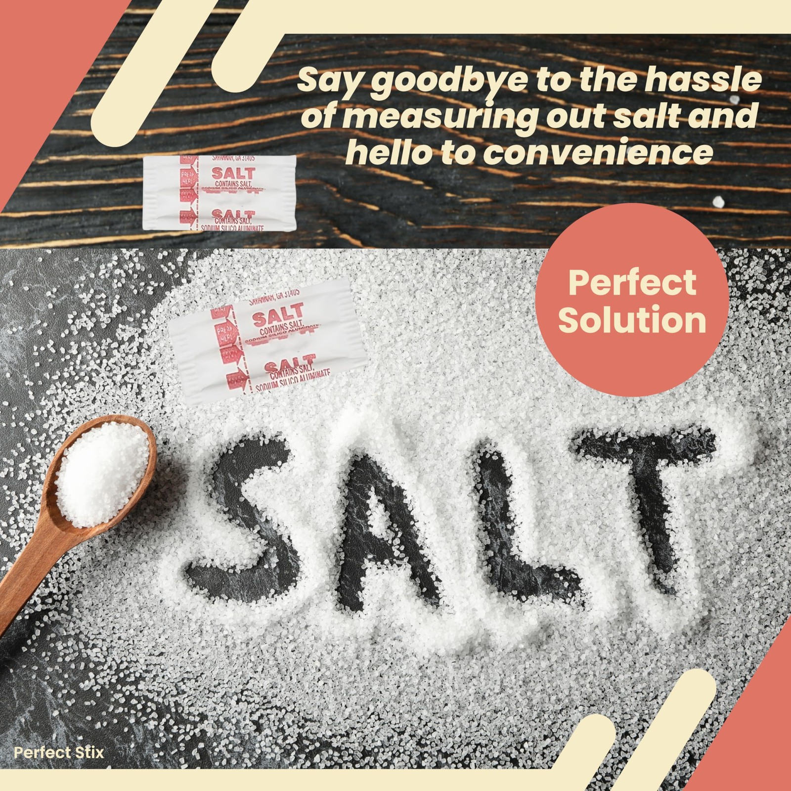 Perfect Stix Iodized Salt Packets - .6 Grams - 1000 Packets (Packaging may vary. gallery