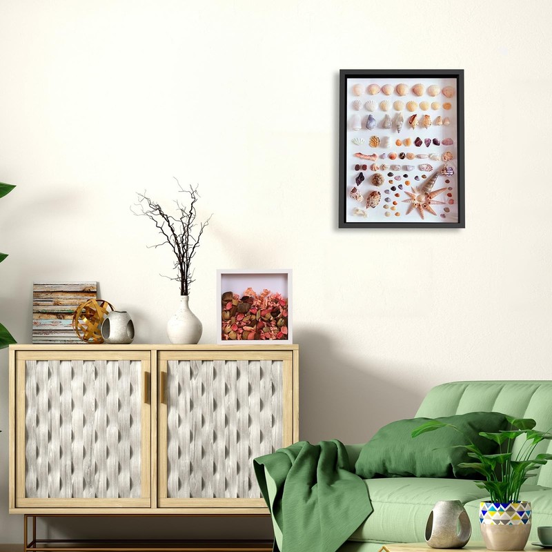 12x16 Large Shadow Box Frame with Soft Linen Back Metal Push Pins Included, ... gallery