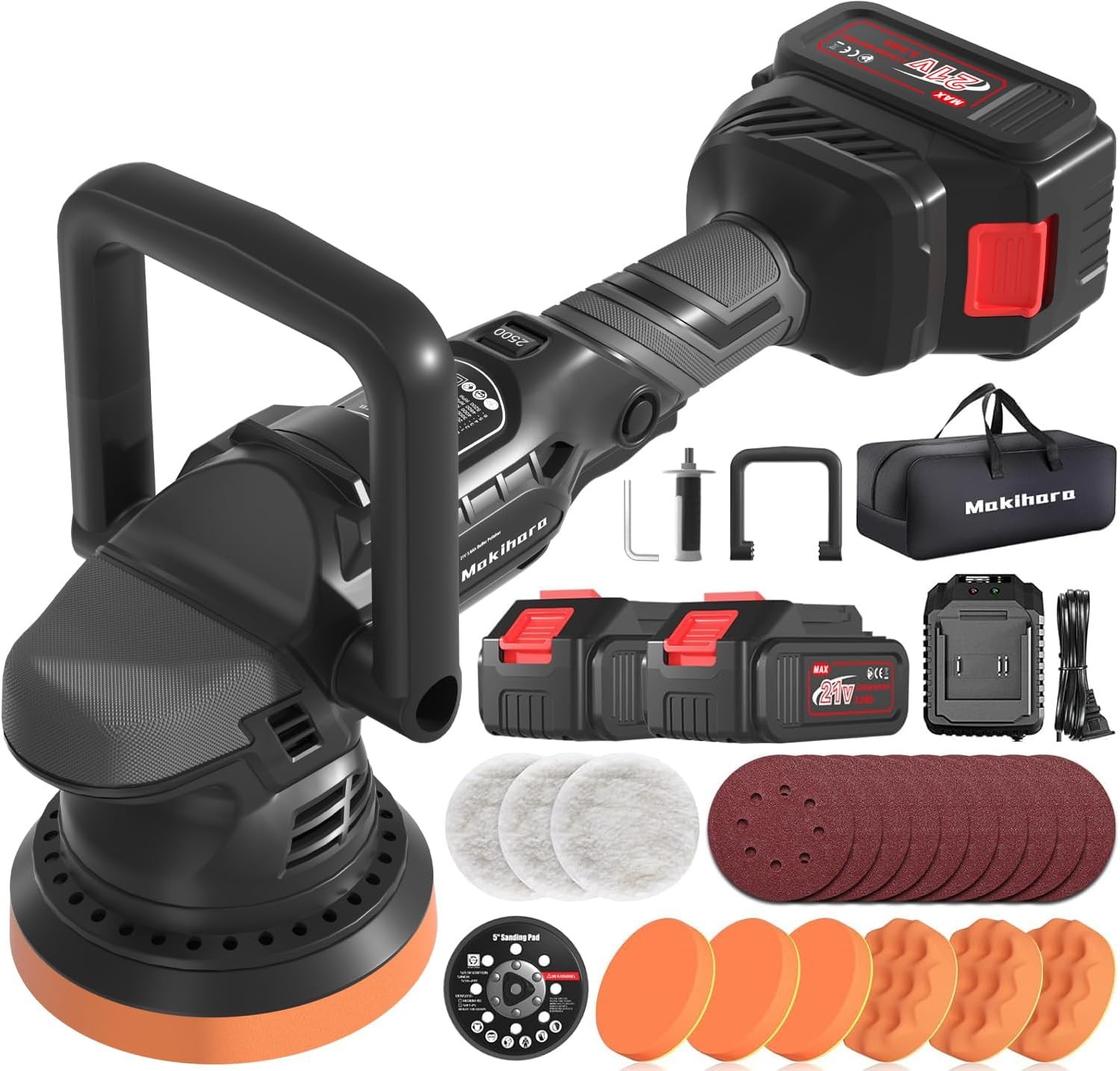 5 Inch Cordless Buffer 21V Random Orbital 6 Speed gallery