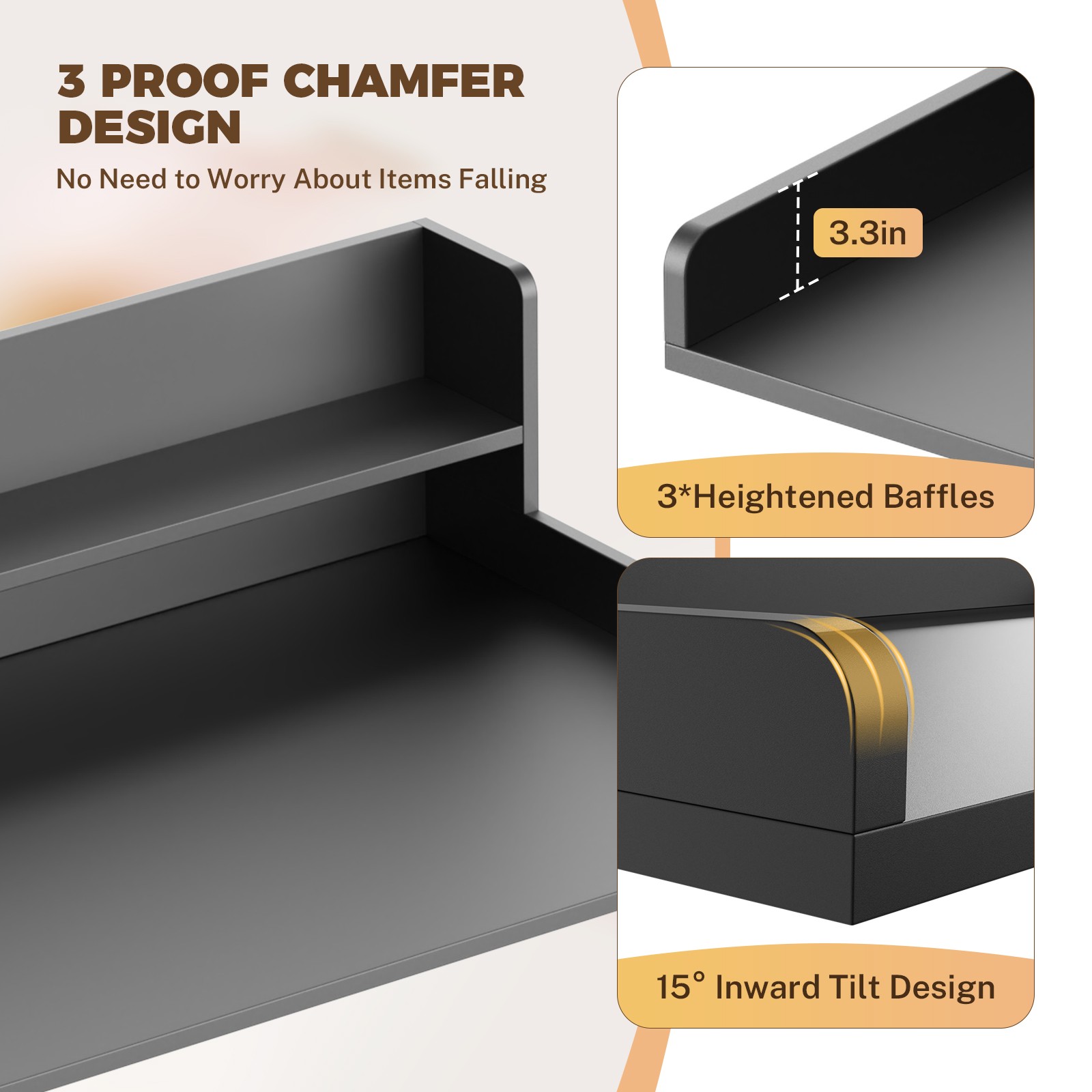 2-TIer 54" Washer Dryer Countertop, Solid Wood Laundry Topper with Anti-Slip Mat gallery